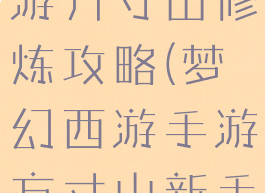 手游梦幻西游方寸山修炼攻略(梦幻西游手游方寸山新手攻略)