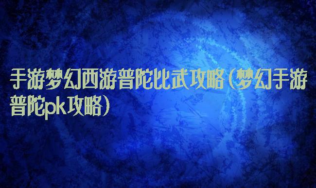 手游梦幻西游普陀比武攻略(梦幻手游普陀pk攻略)