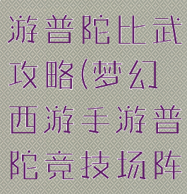 手游梦幻西游普陀比武攻略(梦幻西游手游普陀竞技场阵容)
