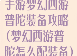 手游梦幻西游普陀装备攻略(梦幻西游普陀怎么配装备)