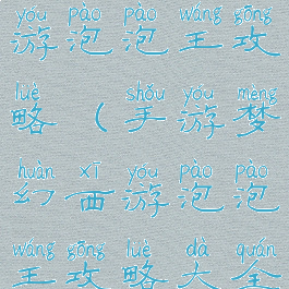 手游梦幻西游泡泡王攻略(手游梦幻西游泡泡王攻略大全)