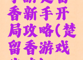 手游楚留香新手开局攻略(楚留香游戏攻略)