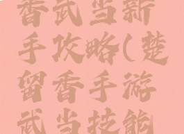 手游楚留香武当新手攻略(楚留香手游武当技能摆放顺序)