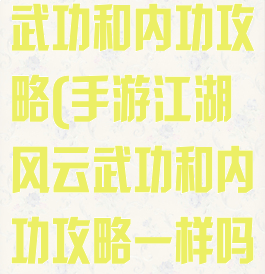 手游江湖风云武功和内功攻略(手游江湖风云武功和内功攻略一样吗)