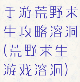 手游荒野求生攻略溶洞(荒野求生游戏溶洞)