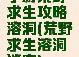 手游荒野求生攻略溶洞(荒野求生溶洞迷宫)