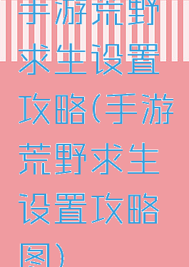手游荒野求生设置攻略(手游荒野求生设置攻略图)