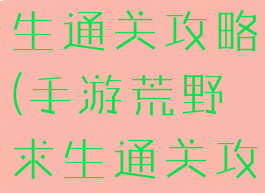 手游荒野求生通关攻略(手游荒野求生通关攻略图文)