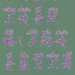 手游蓝月天王传奇攻略(手游传奇蓝月王者攻略)