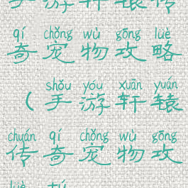 手游轩辕传奇宠物攻略(手游轩辕传奇宠物攻略图)