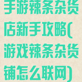 手游辣条杂货店新手攻略(游戏辣条杂货铺怎么联网)