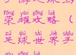 手游足球与荣耀攻略(足球世界手游攻略)