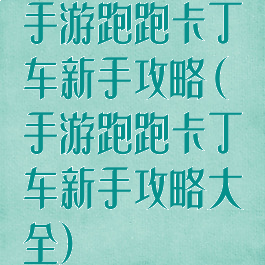 手游跑跑卡丁车新手攻略(手游跑跑卡丁车新手攻略大全)