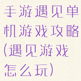 手游遇见单机游戏攻略(遇见游戏怎么玩)