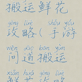 手游问道搬运鲜花攻略(手游问道搬运鲜花攻略视频)