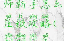 手游阴阳师新手怎么压级攻略(阴阳师压级怎么玩)