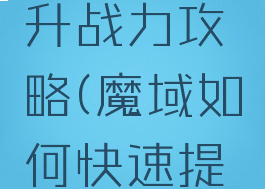 手游魔域升战力攻略(魔域如何快速提升战力)