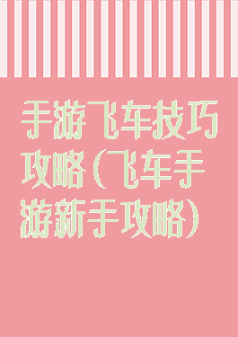 手游飞车技巧攻略(飞车手游新手攻略)