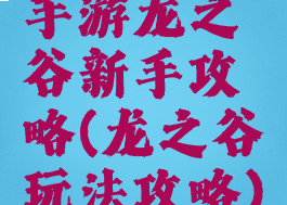 手游龙之谷新手攻略(龙之谷玩法攻略)