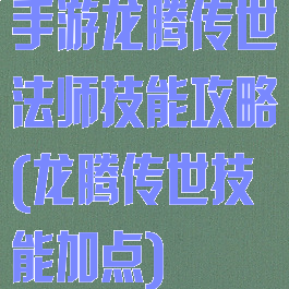手游龙腾传世法师技能攻略(龙腾传世技能加点)
