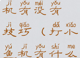 打小鱼游戏机有没有技巧(打小鱼机有什么技巧)