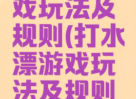 打水漂游戏玩法及规则(打水漂游戏玩法及规则视频)