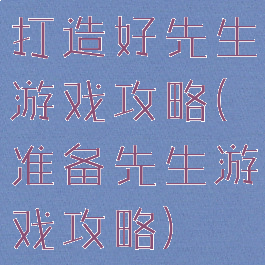打造好先生游戏攻略(准备先生游戏攻略)