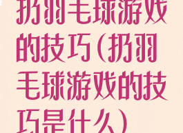 扔羽毛球游戏的技巧(扔羽毛球游戏的技巧是什么)