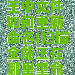 扫描全能王中文件如何重新命名(扫描全能王在哪里重命名)