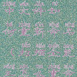 扫描全能王中文件如何重新命名(扫描全能王怎么重命名图片)