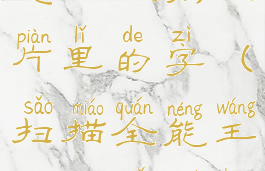 扫描全能王怎么识别照片里的字(扫描全能王怎么扫描成图片格式)