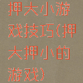 押大小游戏技巧(押大押小的游戏)