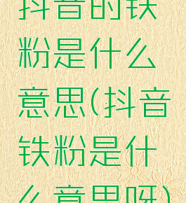 抖音的铁粉是什么意思(抖音铁粉是什么意思呀)