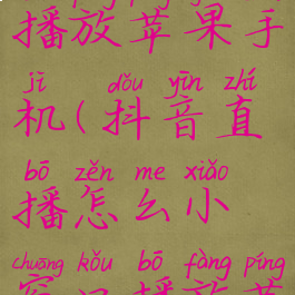 抖音直播怎么小窗口播放苹果手机(抖音直播怎么小窗口播放苹果手机视频)