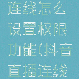 抖音直播连线怎么设置权限功能(抖音直播连线怎么开启)