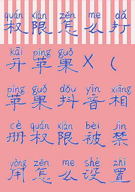 抖音相册权限怎么打开苹果X(苹果抖音相册权限被禁用怎么设置回来)