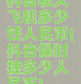 抖音私人飞机多少钱人民币(抖音保时捷多少人民币)