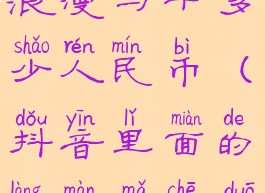 抖音上一个浪漫马车多少人民币(抖音里面的浪漫马车多少钱)
