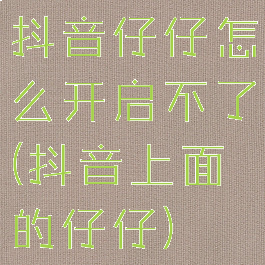 抖音仔仔怎么开启不了(抖音上面的仔仔)