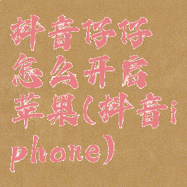 抖音仔仔怎么开启苹果(抖音iphone)