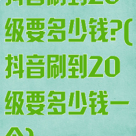 抖音刷到20级要多少钱?(抖音刷到20级要多少钱一个)