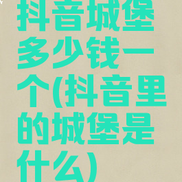 抖音城堡多少钱一个(抖音里的城堡是什么)
