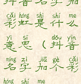 抖音名字加彩虹是什么意思(抖音名字加个彩虹什么)