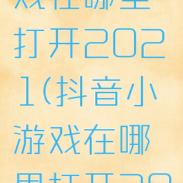 抖音小游戏在哪里打开2021(抖音小游戏在哪里打开2021版)