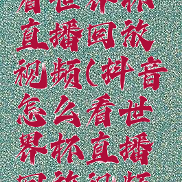 抖音怎么看世界杯直播回放视频(抖音怎么看世界杯直播回放视频教程)