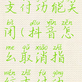 抖音怎么取消指纹支付功能关闭(抖音怎么取消指纹支付功能关闭设置)