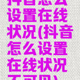 抖音怎么设置在线状况(抖音怎么设置在线状况不可见)