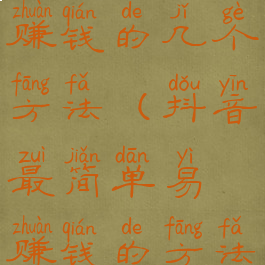 抖音怎么赚钱的几个方法(抖音最简单易赚钱的方法)