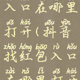 抖音找红包入口在哪里打开(抖音找红包入口在哪里打开的)