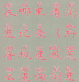 抖音极速版在哪里看浏览记录(抖音极速版怎么查询浏览记录)